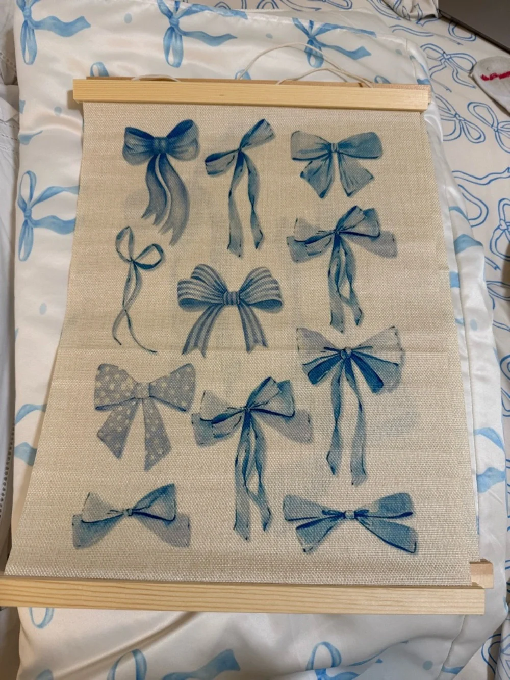 Blue Bow Wall Hanging Set